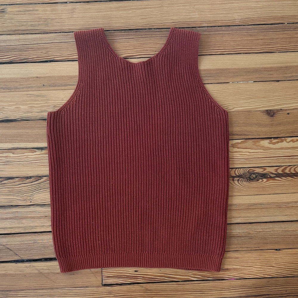 Rust Red Sleeveless Knit Top
